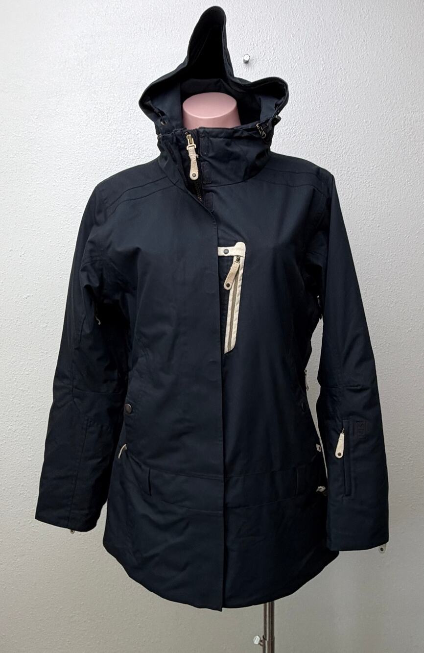 NILS Dark Slate Hooded Insulated Ski Jacket Women US 12